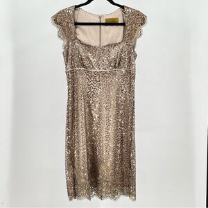 Nicole Miller Gold Sequin Mini Dress